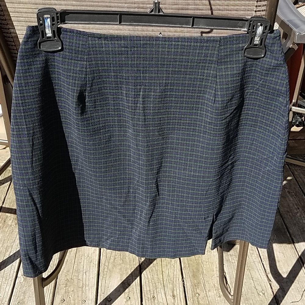 Blackwash Plaid Skirt